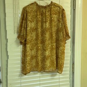 Ava & Viv Golden Patterned Blouse